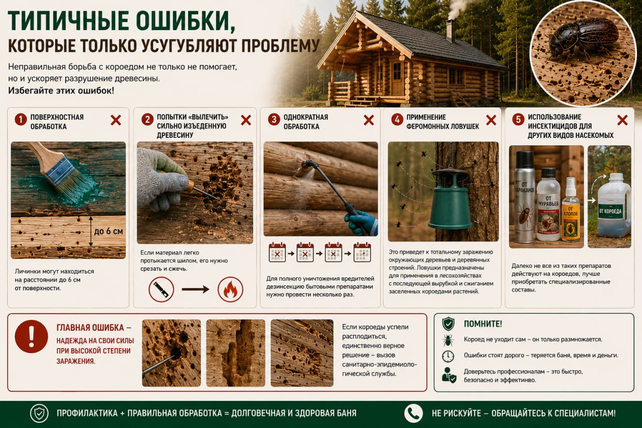 Типичные ошибки при борьбе с короедом, которые только усугубляют проблему